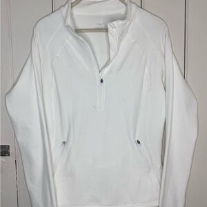 White Athleta Quarter-Zip Pullover